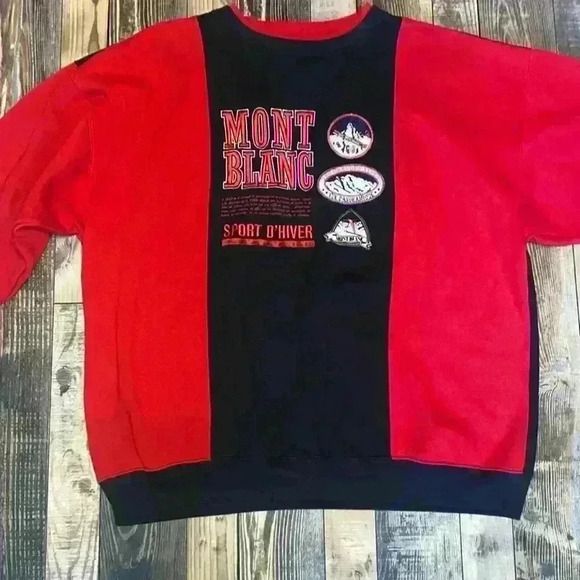 Vintage 1980s Express Mont Blanc Ski Sport D’Hiver size large - Picture 1 of 5